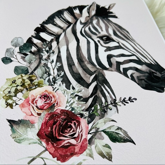 Watercolor Zebra Wall Art Poster Print UNFRAMED - Picture 14 of 17